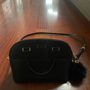 Rarely worn Black gold hardware handbag - medium/large (Pom pom not included)